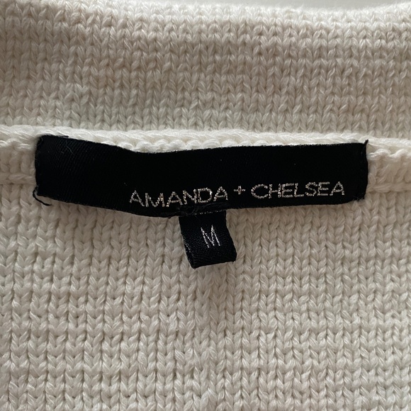 Amanda & Chelsea Knit Sweater Cardigan Textured Cotton Size Medium - Picture 6 of 14